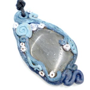 Labradorite Crystal in Clay Necklace