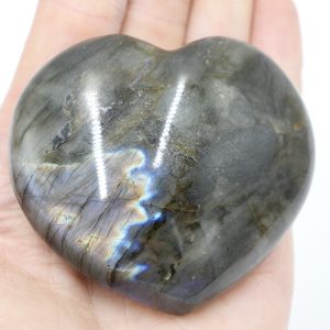 Labradorite Large Polished Crystal Heart 6.5cm 159g 3 L08 5